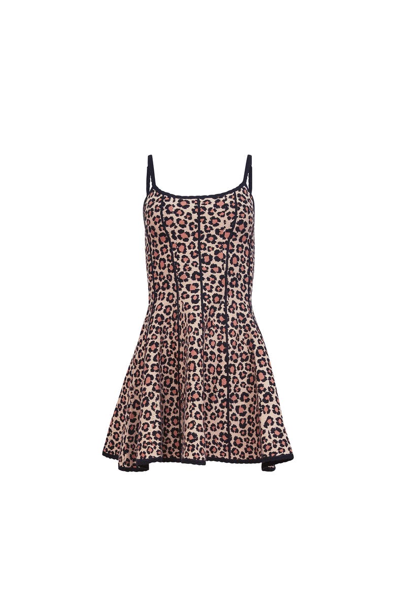 Fleur Du Mal Flared Corset Dress, Alternate, color, Leopard