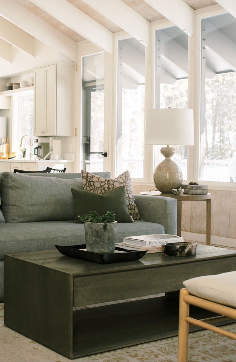 Linen & James Madison Dark Rose Floral Handblock Pillow Cover, Alternate, color, Dark Rose