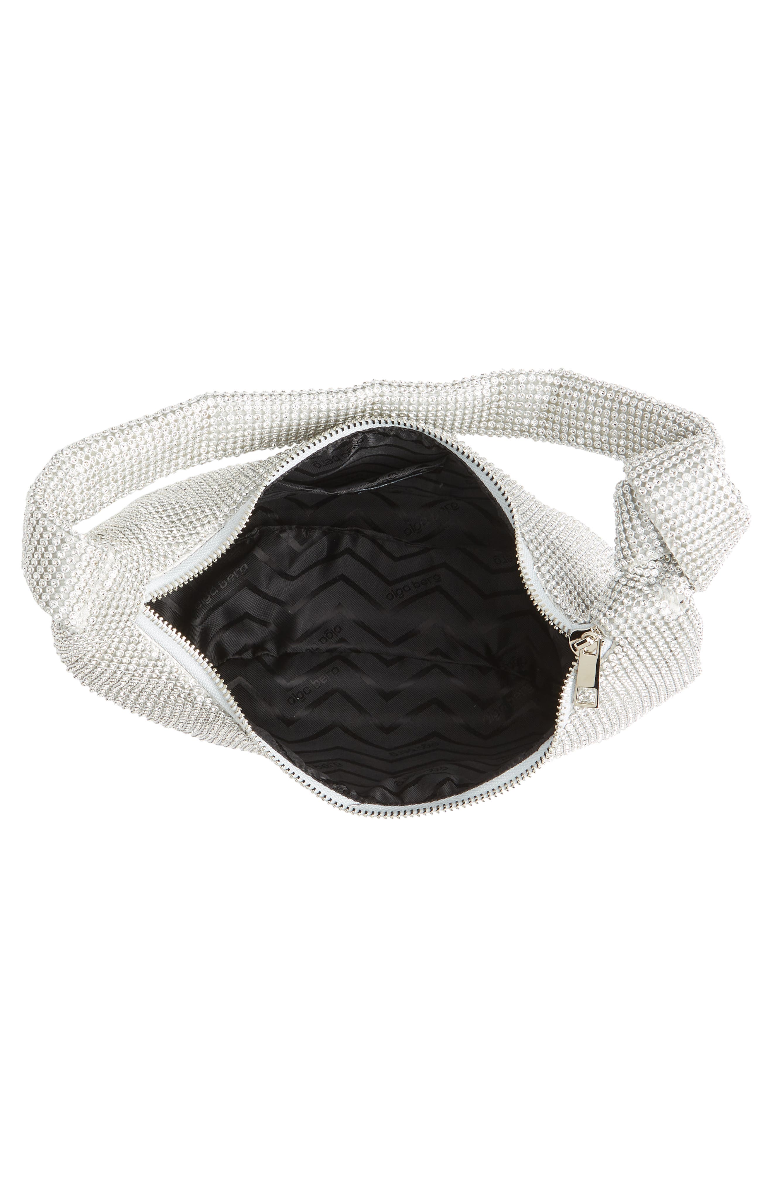 Jessica Crystal Croissant Bag, Alternate, color, SILVER