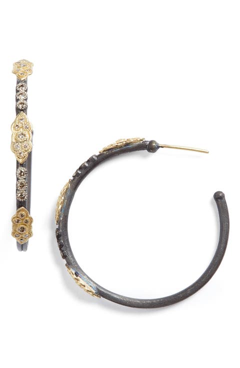 Old World Diamond Hoop Earrings