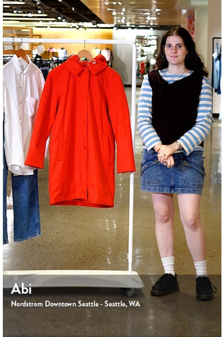 water resistant raincoat with removable hood video