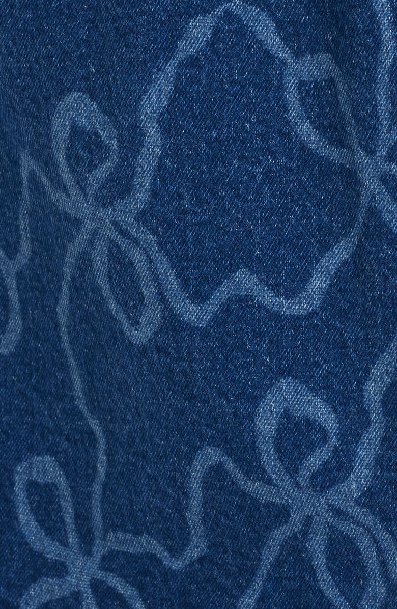 LoveShackFancy Solina Denim Minidress, Alternate, color, Bow Chambray