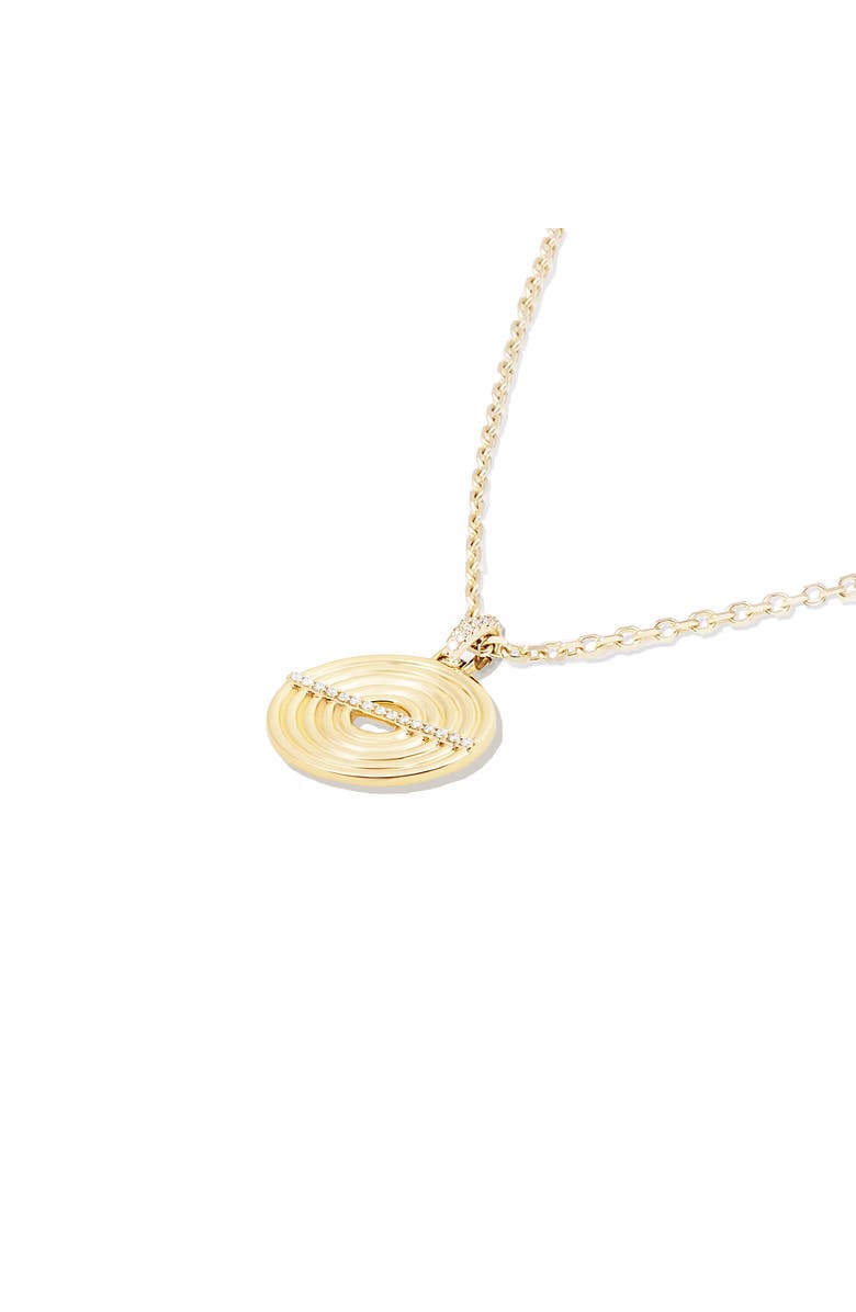 Campbell + Charlotte Edge Disk Pendant Necklace, Alternate, color, Gold