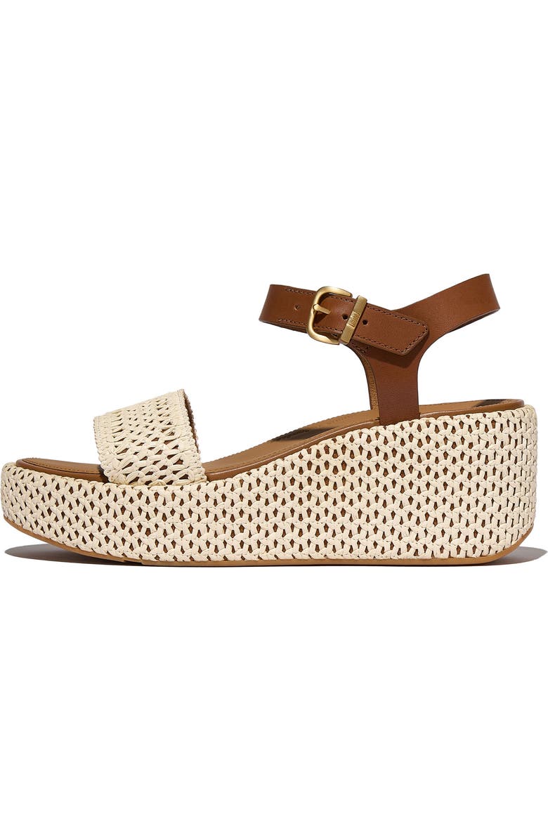 FitFlop PlatFForms Woven Ankle Strap Wedge Sandal, Alternate, color, Deep Tan/Ivory