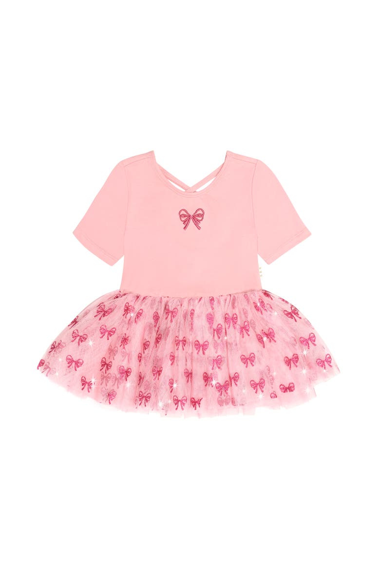 Glitter Bow Tutu Tulle Dress, Main, color, Vintage Pink