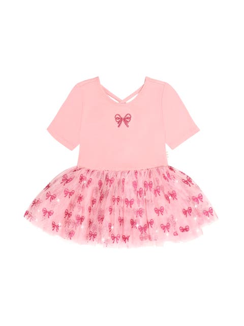 Glitter Bow Tutu Tulle Dress