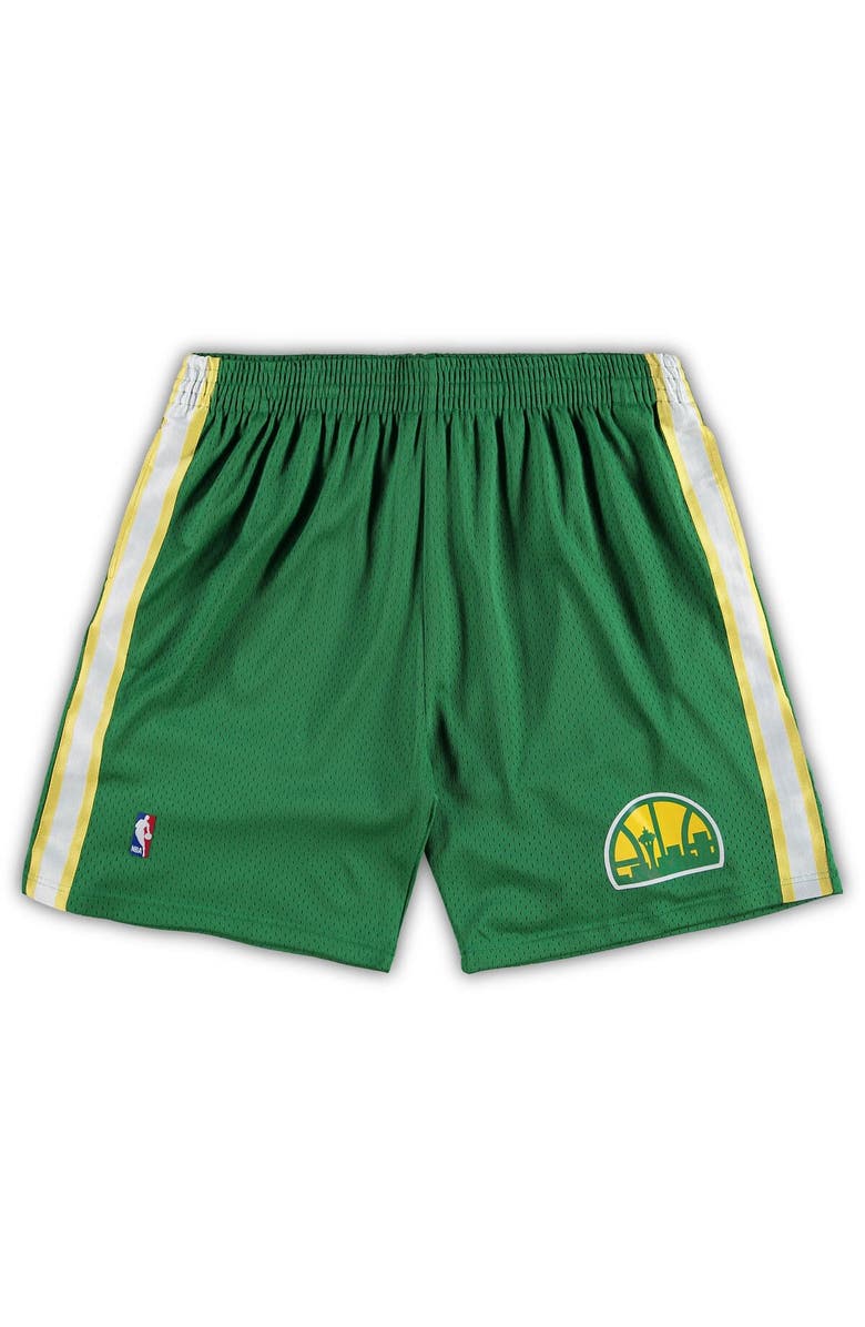 Mitchell & Ness Men's Mitchell & Ness Kelly Green Seattle SuperSonics Big & Tall Hardwood Classics Team Swingman Shorts, Main, color, Kelly Green