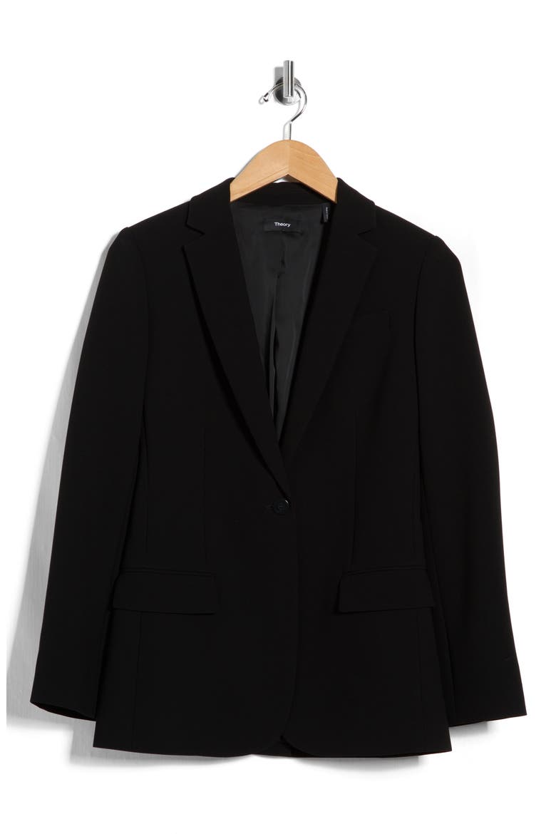 Staple Crepe Blazer, Alternate, color, BLACK