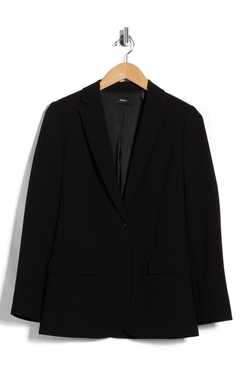 Theory Staple Crepe Blazer, Main, color, Black