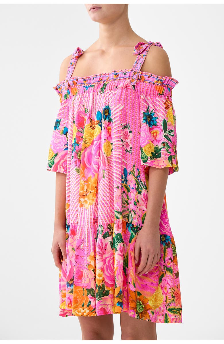 Camilla Off Shoulder Frill Dress With Straps, Alternate, color, Illustration Nation