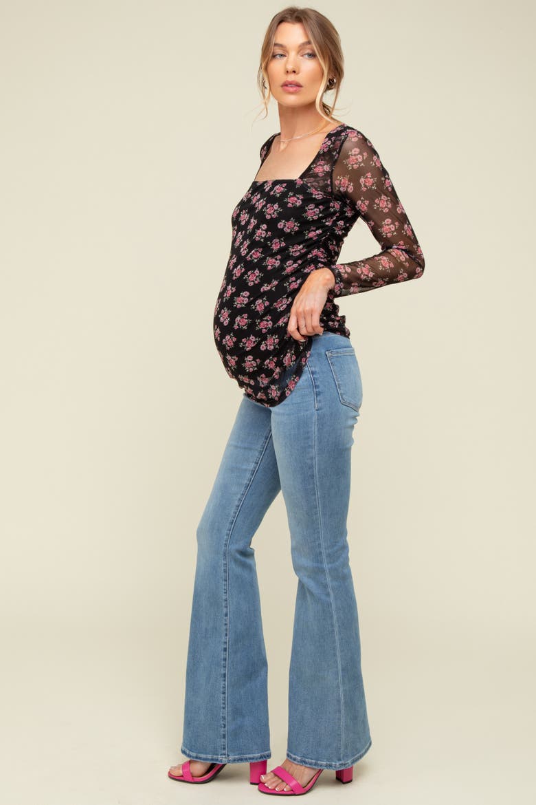 Vintage Wash Flare Maternity Jeans, Alternate, color, Light Blue