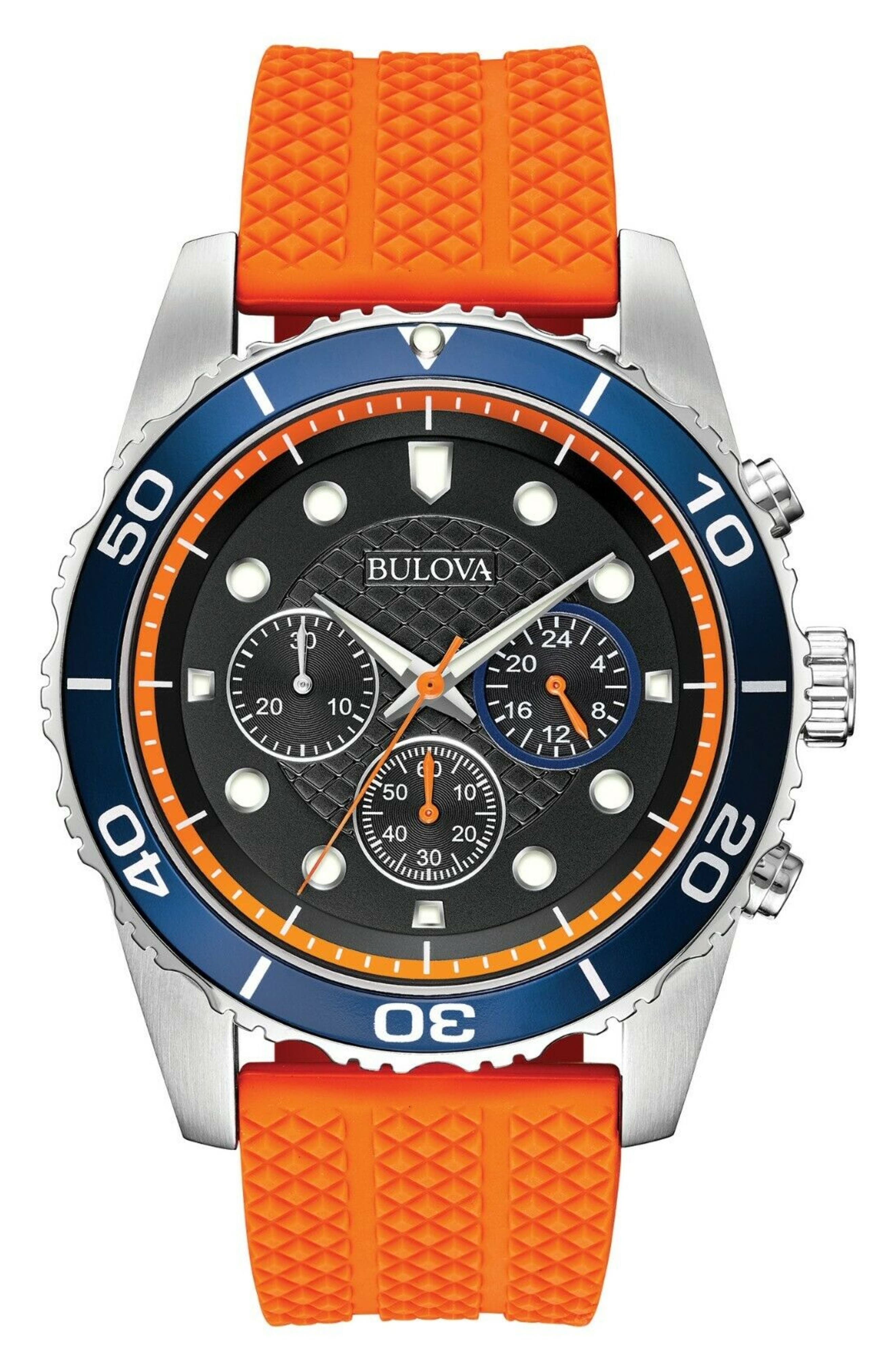 Sport Chronograph Silicone Strap Chronograph Watch, 43mm