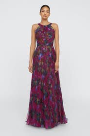 Theia Naveen Pleated Gown