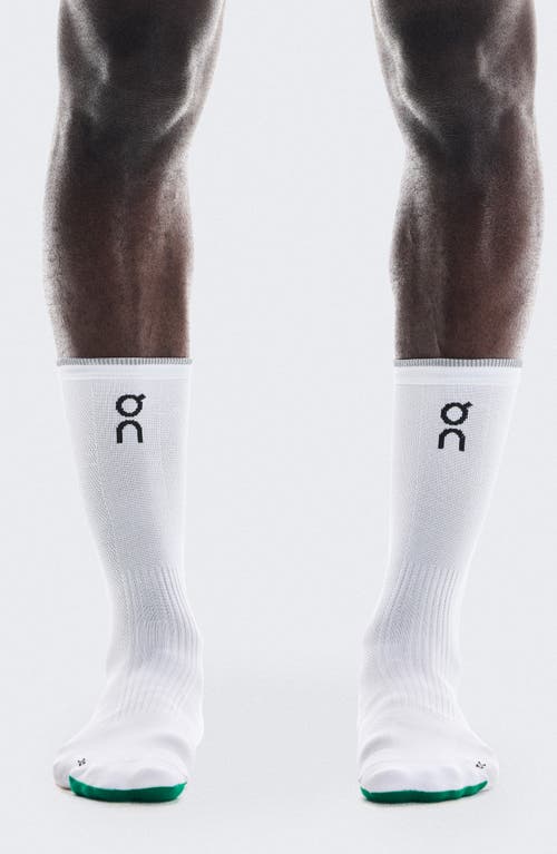 On Elite Run Crew Socks In White