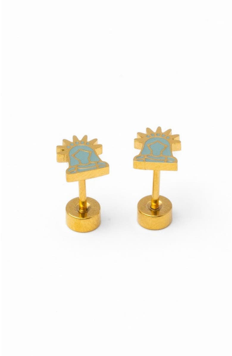 Pip Pop Lady Liberty Stud Earrings, Alternate, color, Blue