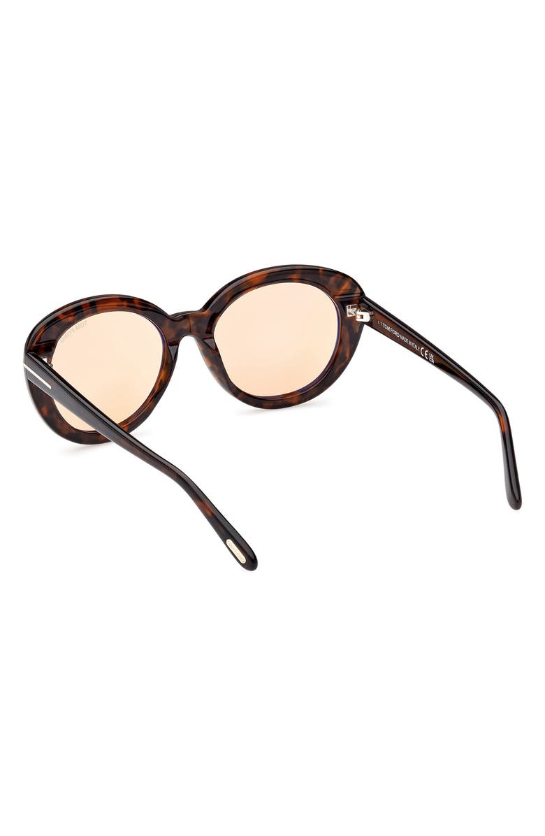 TOM FORD Lily-02 55mm Tinted Cat Eye Sunglasses, Alternate, color, Dark Havana / Brown