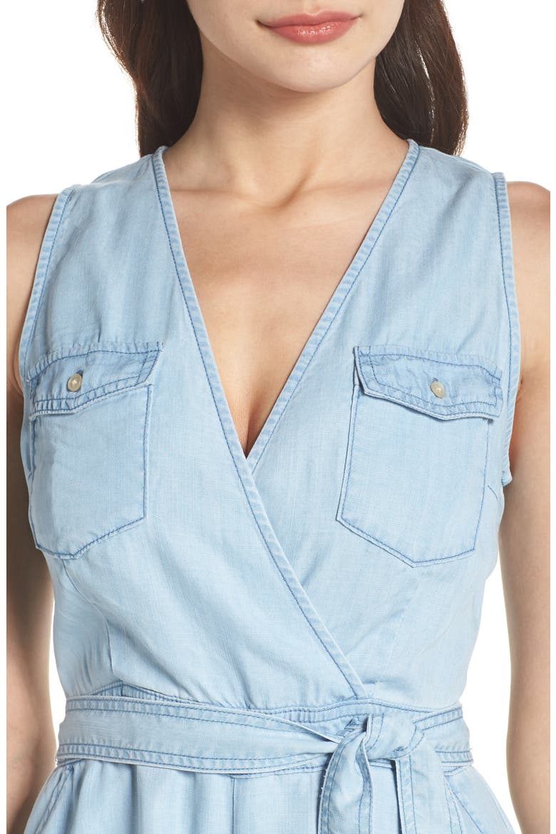 BB Dakota Chambray Romper, Alternate, color, CHAMBRAY