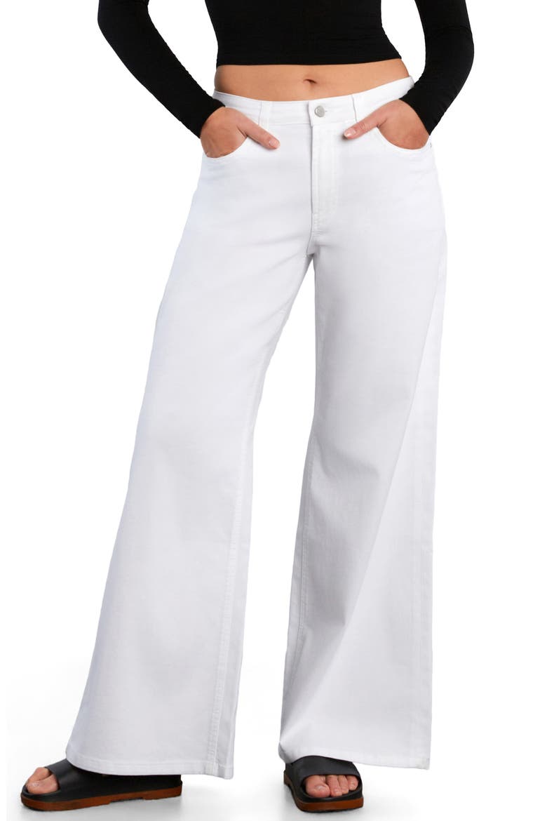 Myra Mid Rise Wide Leg Jeans, Main, color, WHITE