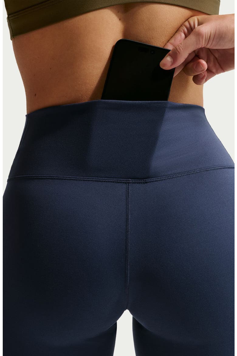 One Elemental Dri-FIT High Waist Bike Shorts, Alternate, color, 413 MNNAVY/WHITE