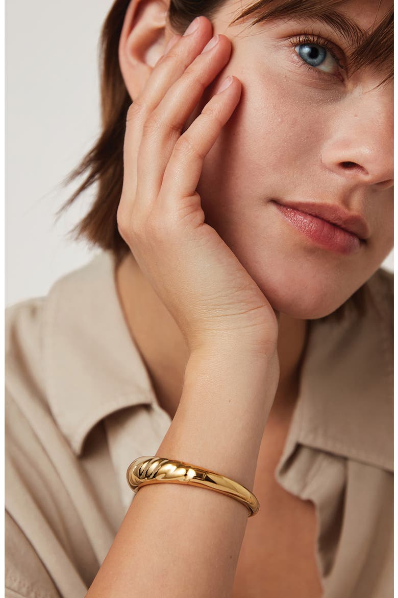 Nelle Bangle Bracelet, Alternate, color, HIGH POLISH GOLD