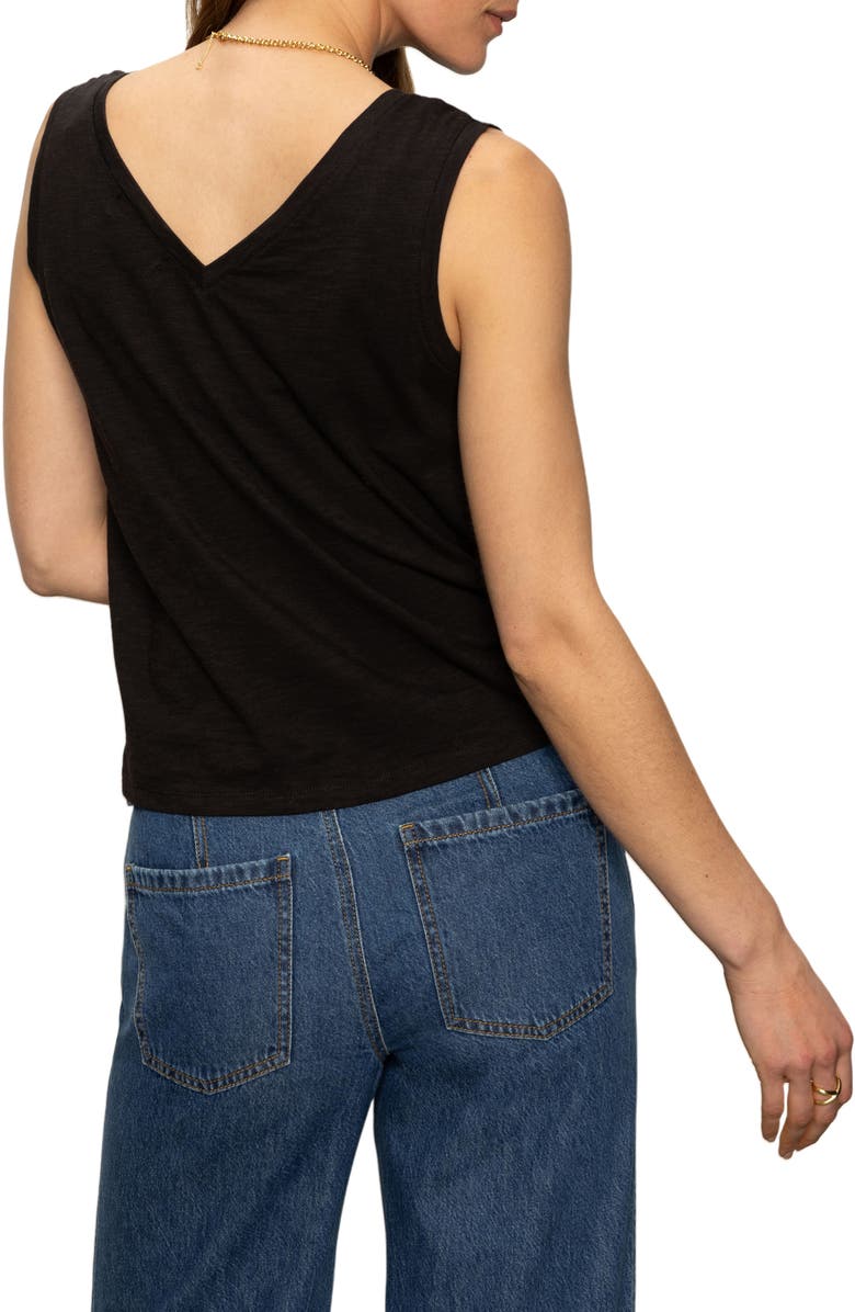 Sanctuary V-Neck Tie Hem Slub Tank, Alternate, color,