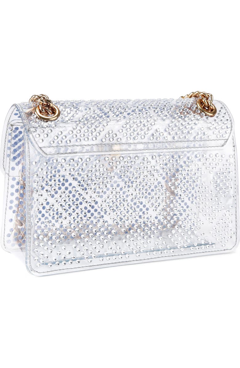 Kurt Geiger London Mini Kensington Vinyl Convertible Clear Crossbody Bag, Alternate, color, Silver