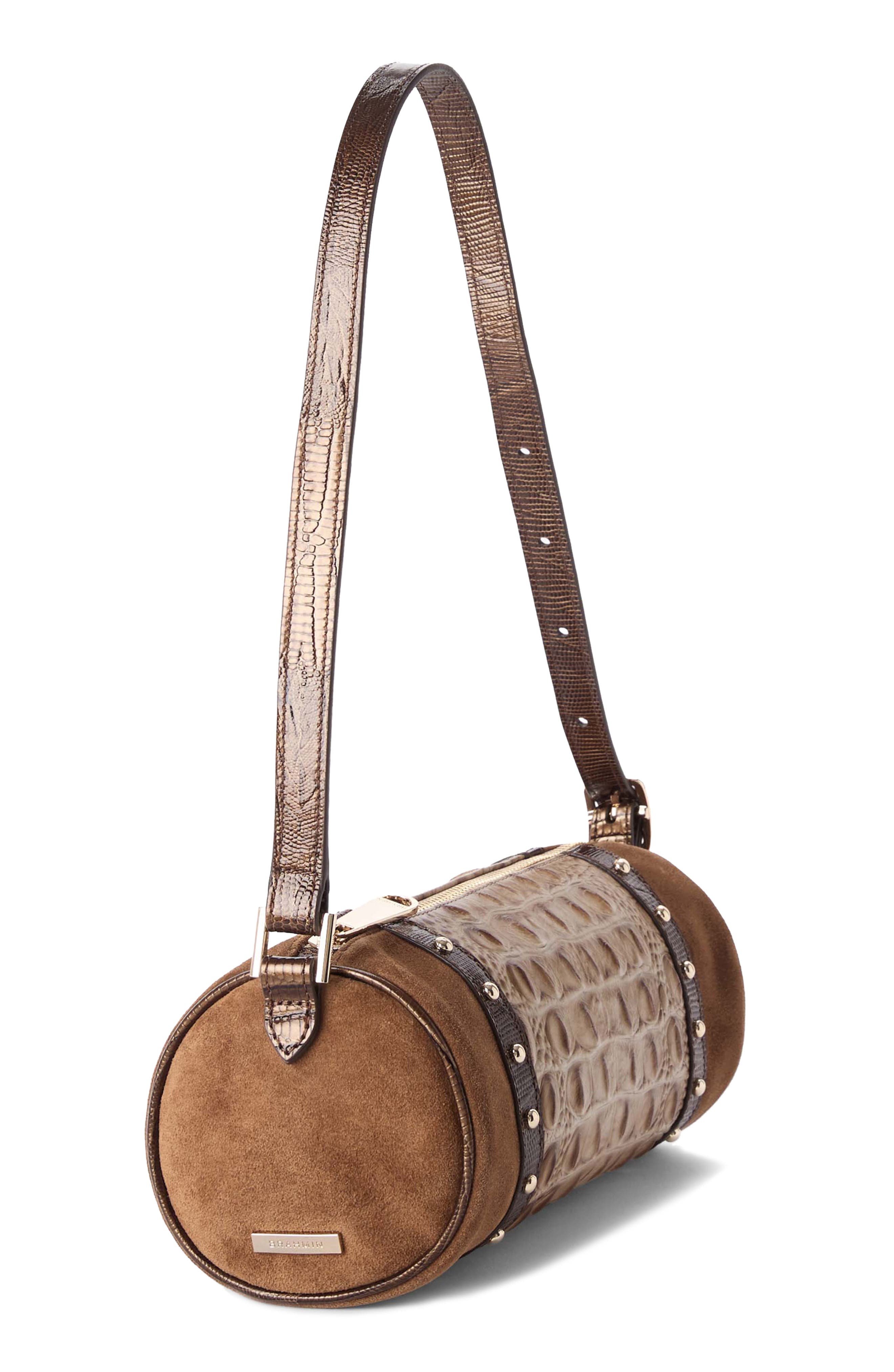 Billie Leather Barrel Bag, Alternate, color, TAUPE ENSEMBLE