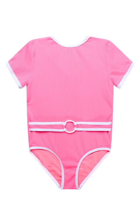 Kids' Coco Belted Short Sleeve One-Piece Swimsuit (Toddler & Little Kid)