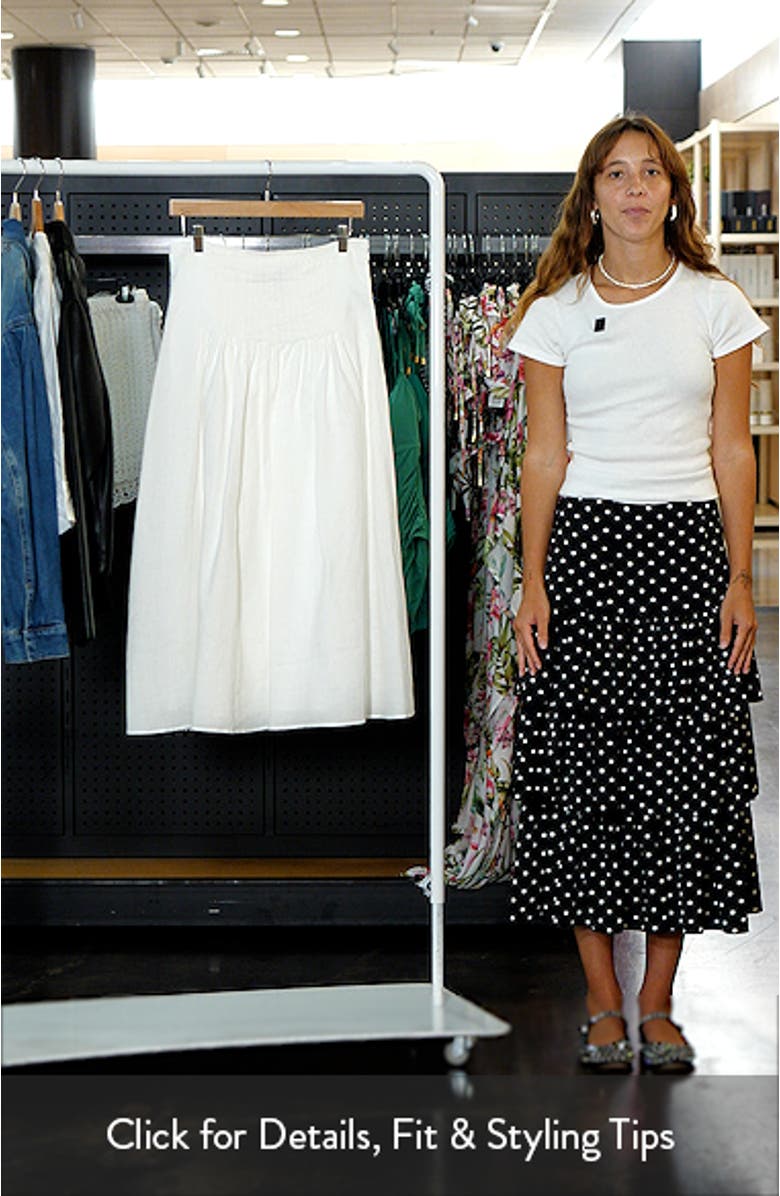 Pleated Ramie Midi Skirt, sales video thumbnail