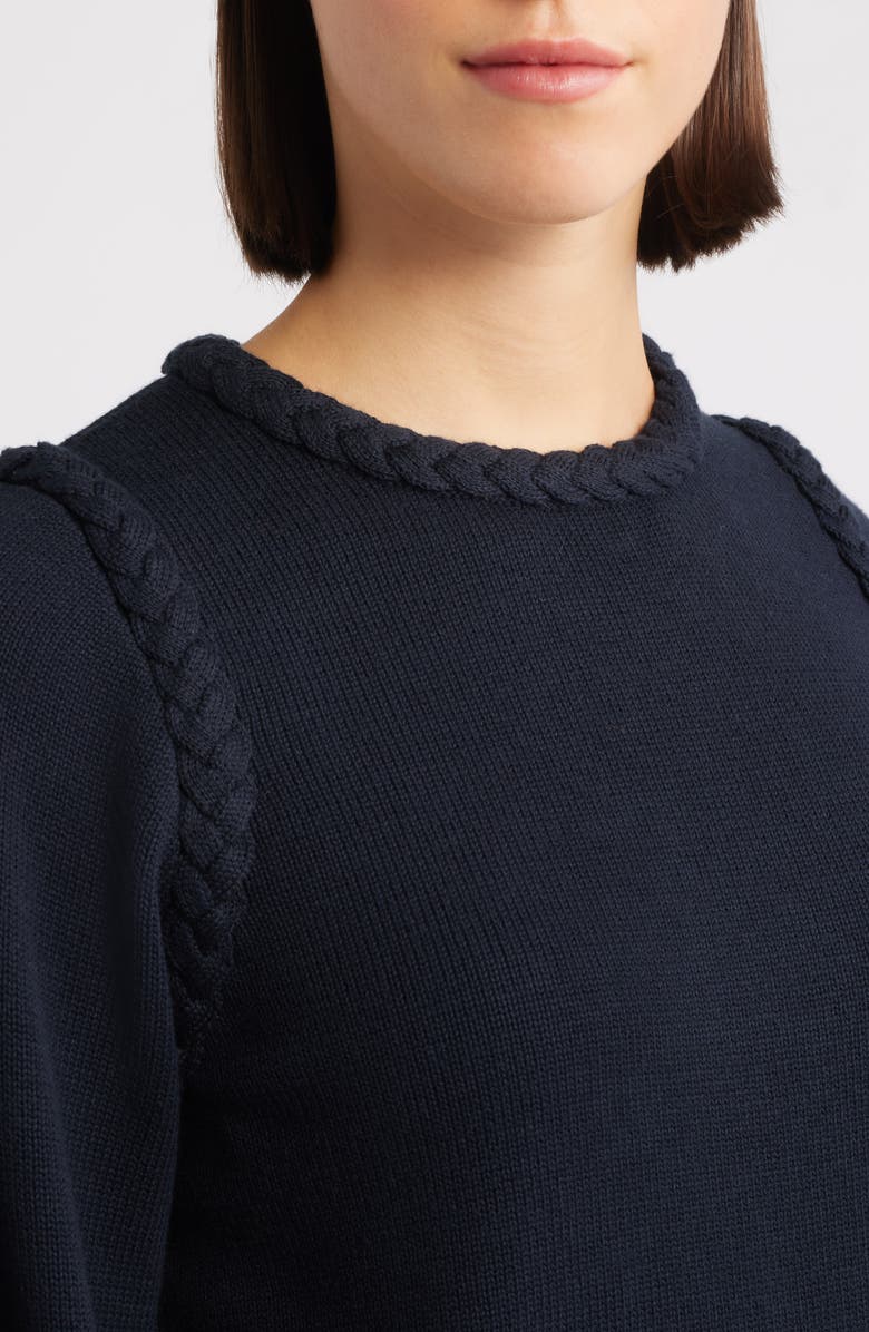 Hatley Braided Sweater, Alternate, color, Black