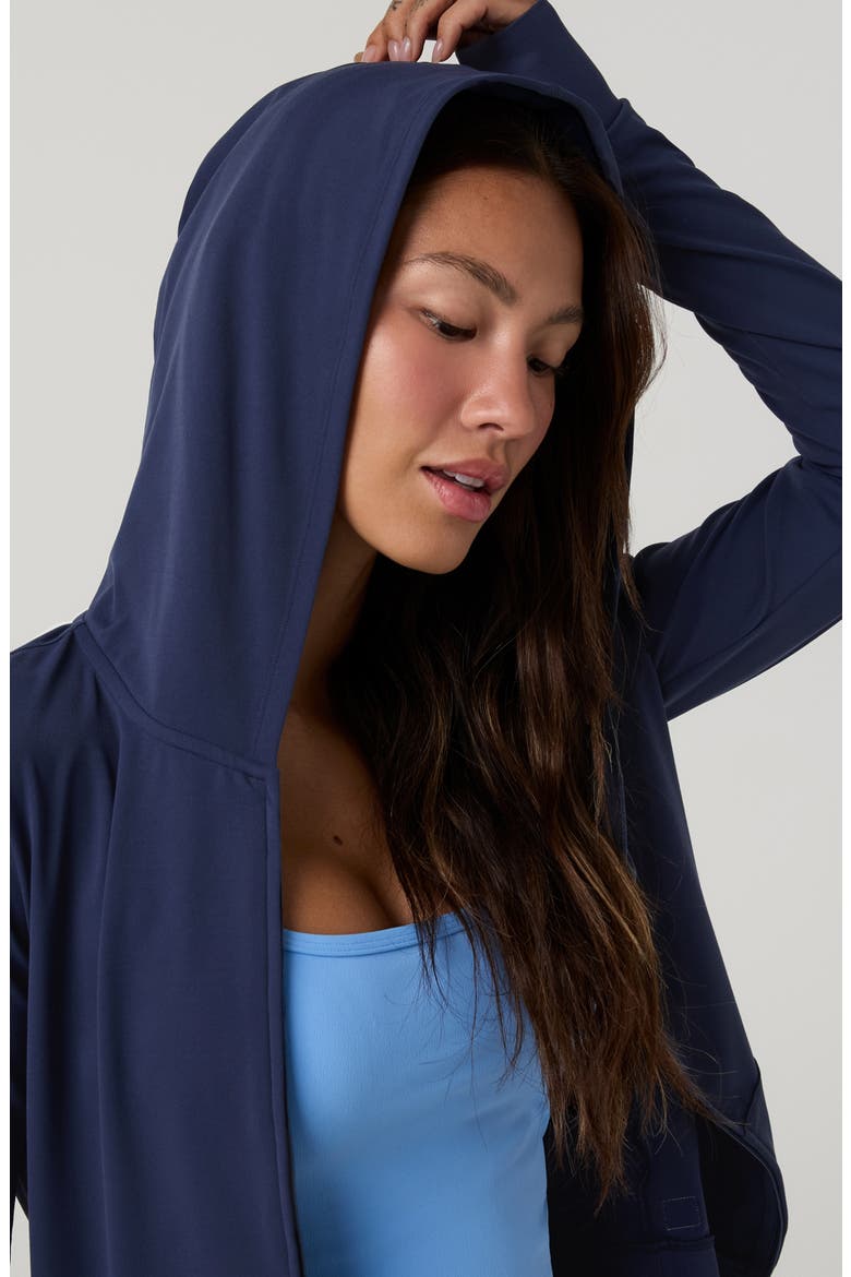 Allthefeels Full Zip Performance Hoodie, Alternate, color, BLUE COAST