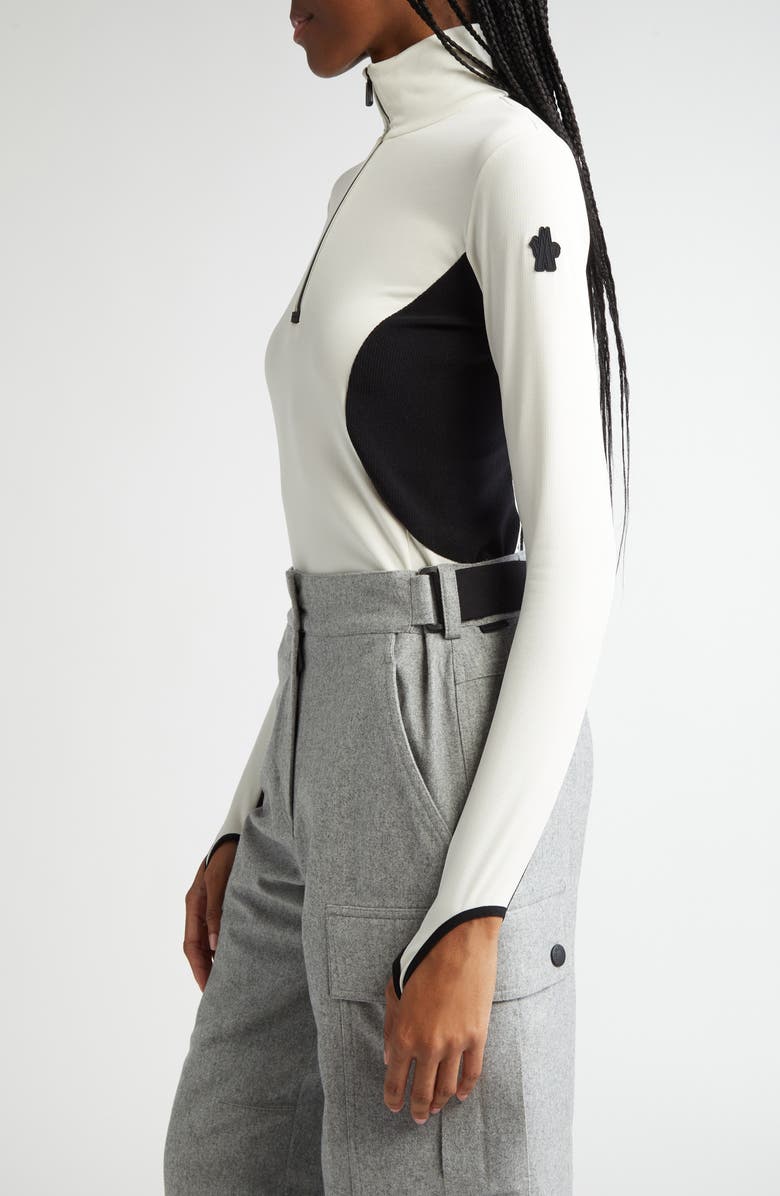 Moncler Grenoble Colorblock Long Sleeve Quarter Zip Ski Top, Alternate, color, 