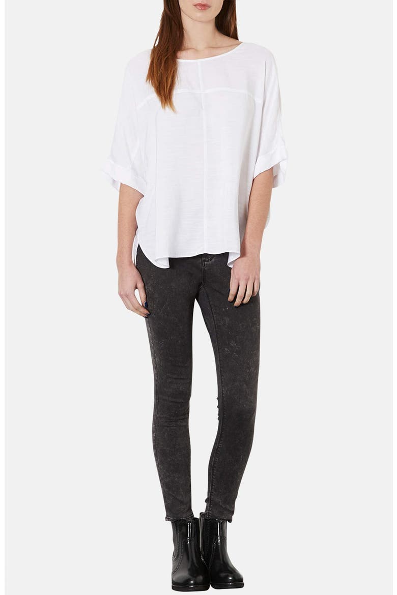 Seam Detail High/Low Tee, Alternate, color, WHITE