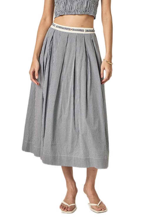 Colorblock Plaid Maxi Skirt