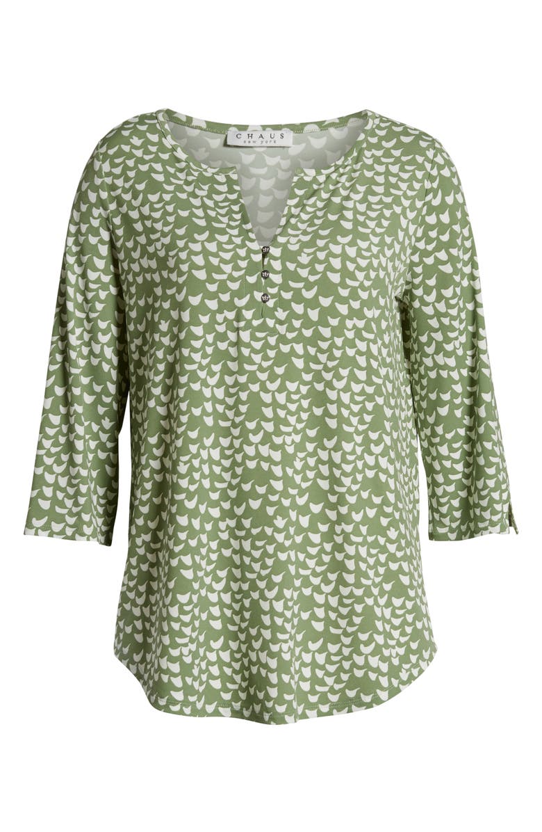 Chaus Palm Groves Split Neck Blouse, Alternate, color, 