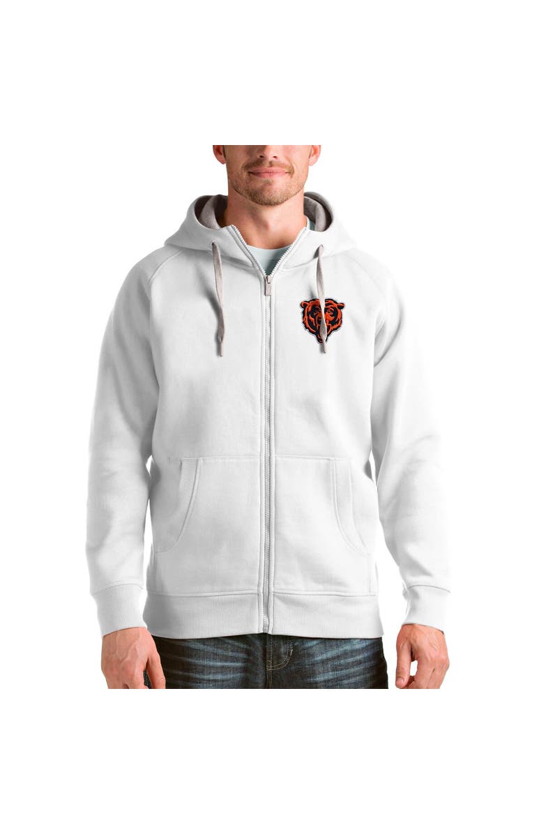 ANTIGUA Men's Antigua White Chicago Bears Victory Full-Zip Hoodie, Main, color, White
