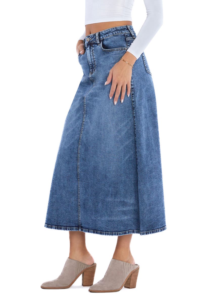 Remi Denim Maxi Skirt, Alternate, color, REMI BLUE