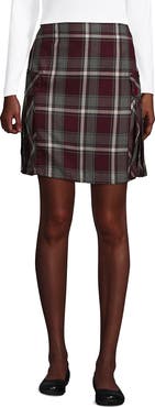 Lands' End School Uniform Young  Side Pleat Plaid Skort Above the Knee