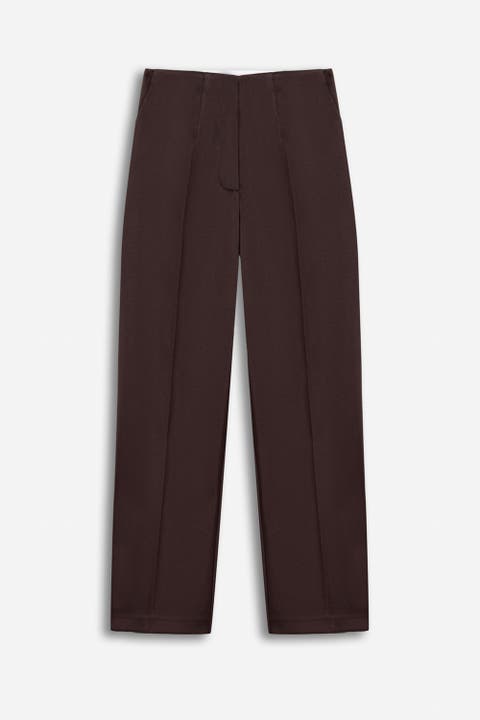 High Waist Straight Leg Trousers
