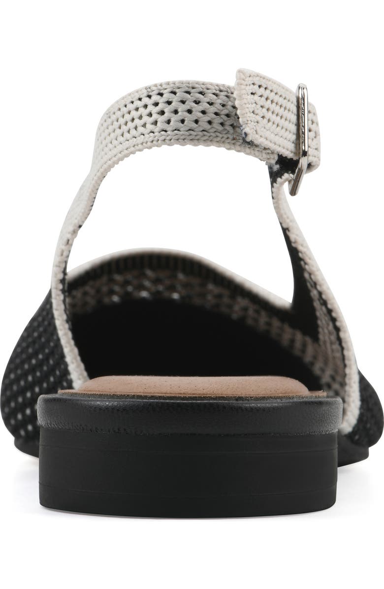 White Mountain Footwear Bonie Slingback Flat, Alternate, color, Black/ Cream Multi