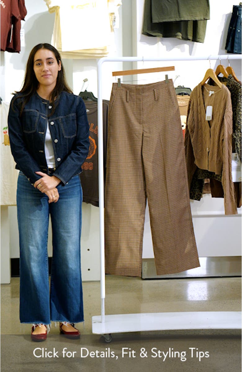 Liam Houndstooth Wide Leg Wool Pants, sales video thumbnail