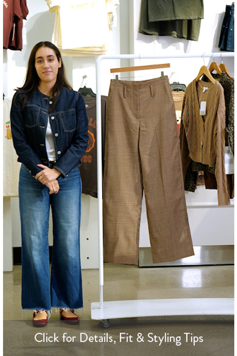 Liam Houndstooth Wide Leg Wool Pants video