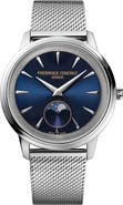 FREDERIQUE CONSTANT Classics Moneta Moonphase Milanese Mesh Strap Watch, 37mm