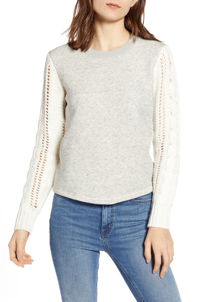 Splendid Emerson Mixed Media Sweater, Main, color, 