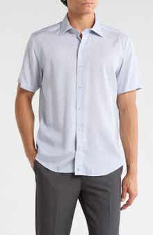 Classic Fit Floral Print Short Sleeve Button-Up Shirt
