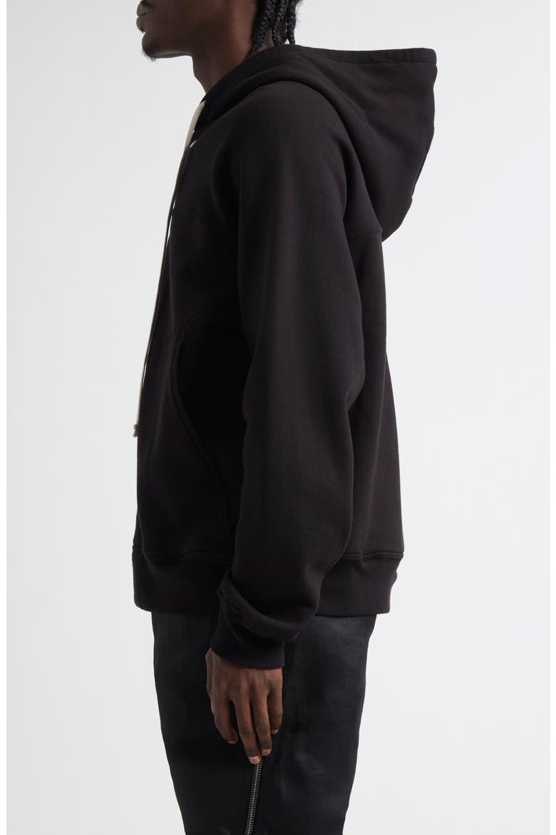 Windbreaker Cotton Zip Hoodie, Alternate, color, BLACK