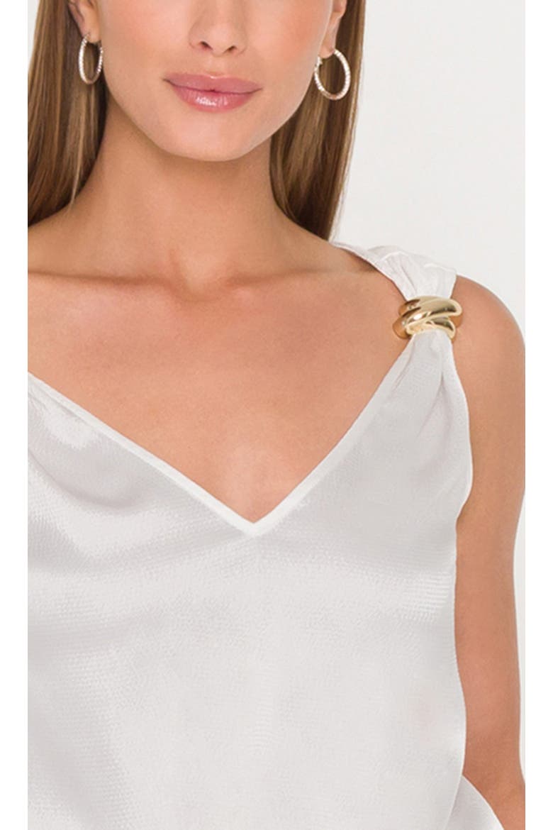 Fawn Hammered Blouse, Alternate, color, White
