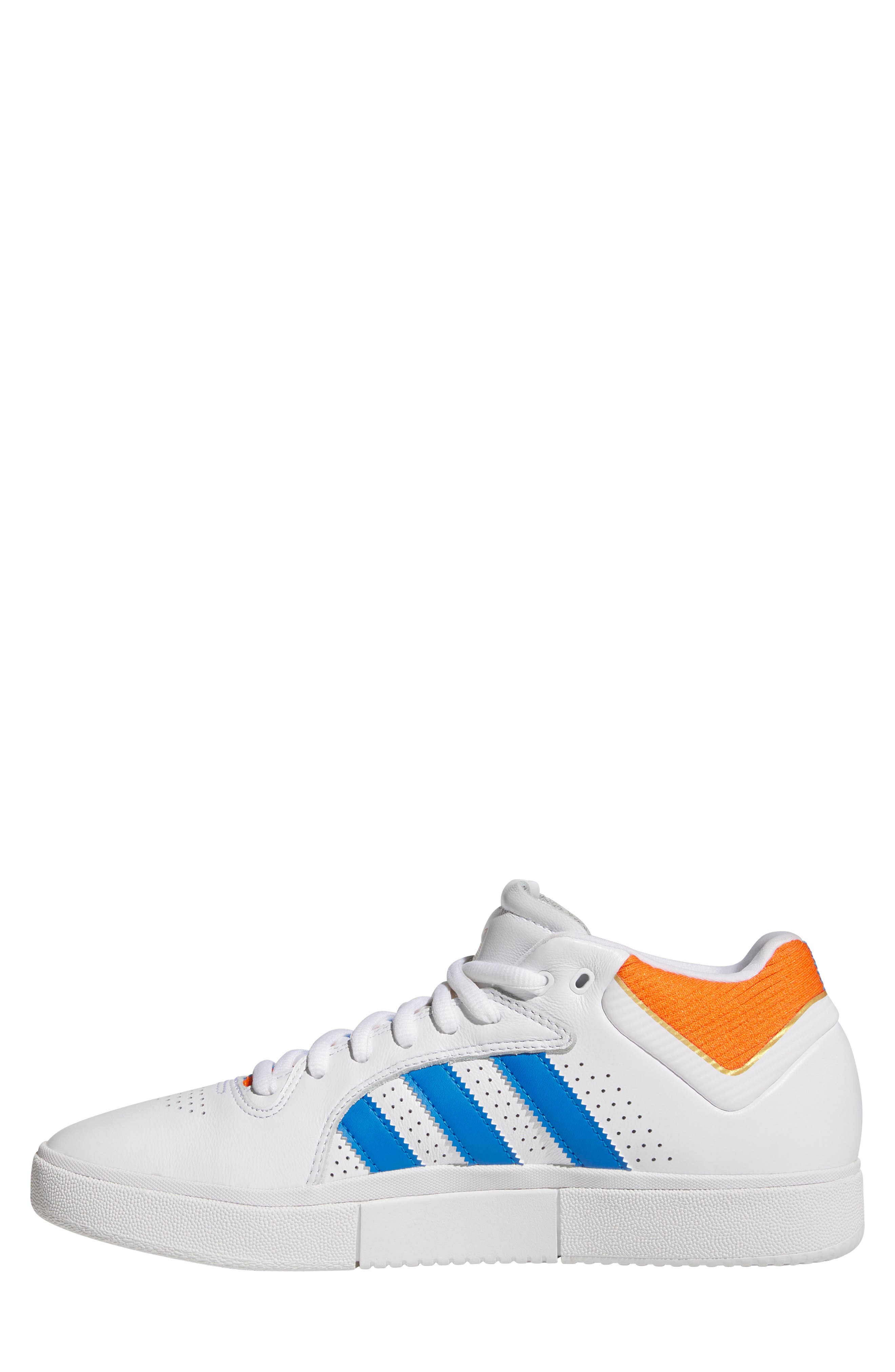 adidas Tyshawn Skateboarding Sneaker, Alternate, color, White/ Orange/ Blue Bird