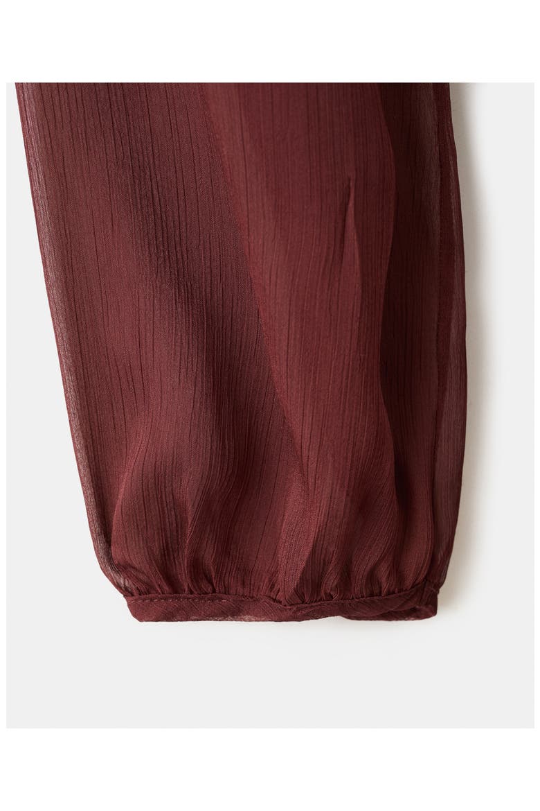 Ruffle Trim Long Sleeve Maxi Dress, Alternate, color, BROWN
