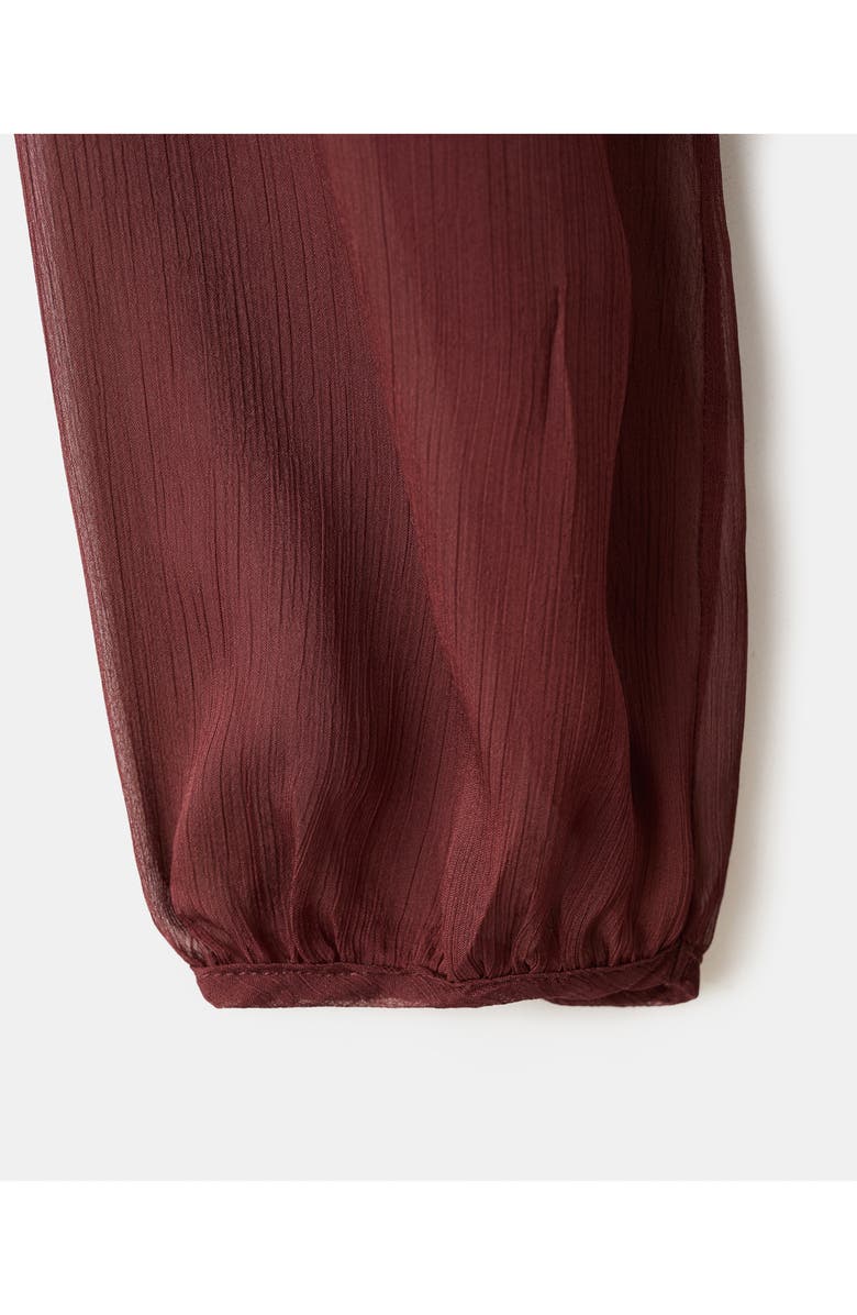 MANGO Ruffle Trim Long Sleeve Maxi Dress, Alternate, color, Brown